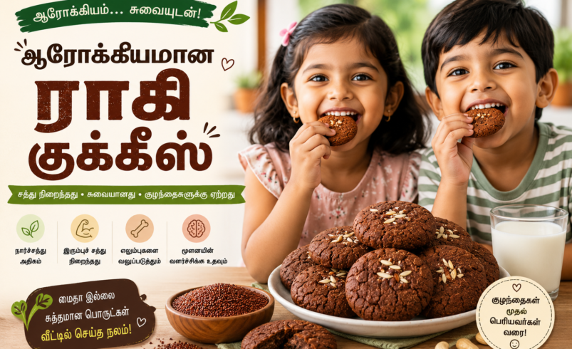 வீட்டில் ஆரோக்கியமான ராகி குக்கீஸ் செய்முறை