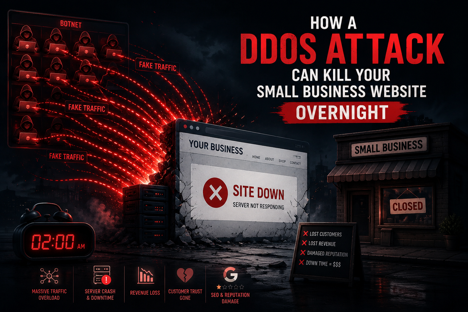 How a DDoS Attack Can Kill Your Small Business Website Overnight
