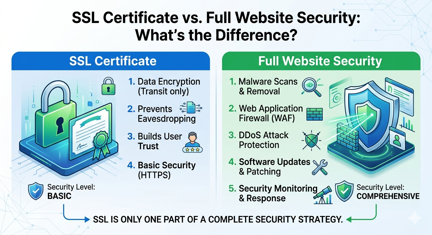 SSL Certificate vs. Full Website Security: What’s the Difference?