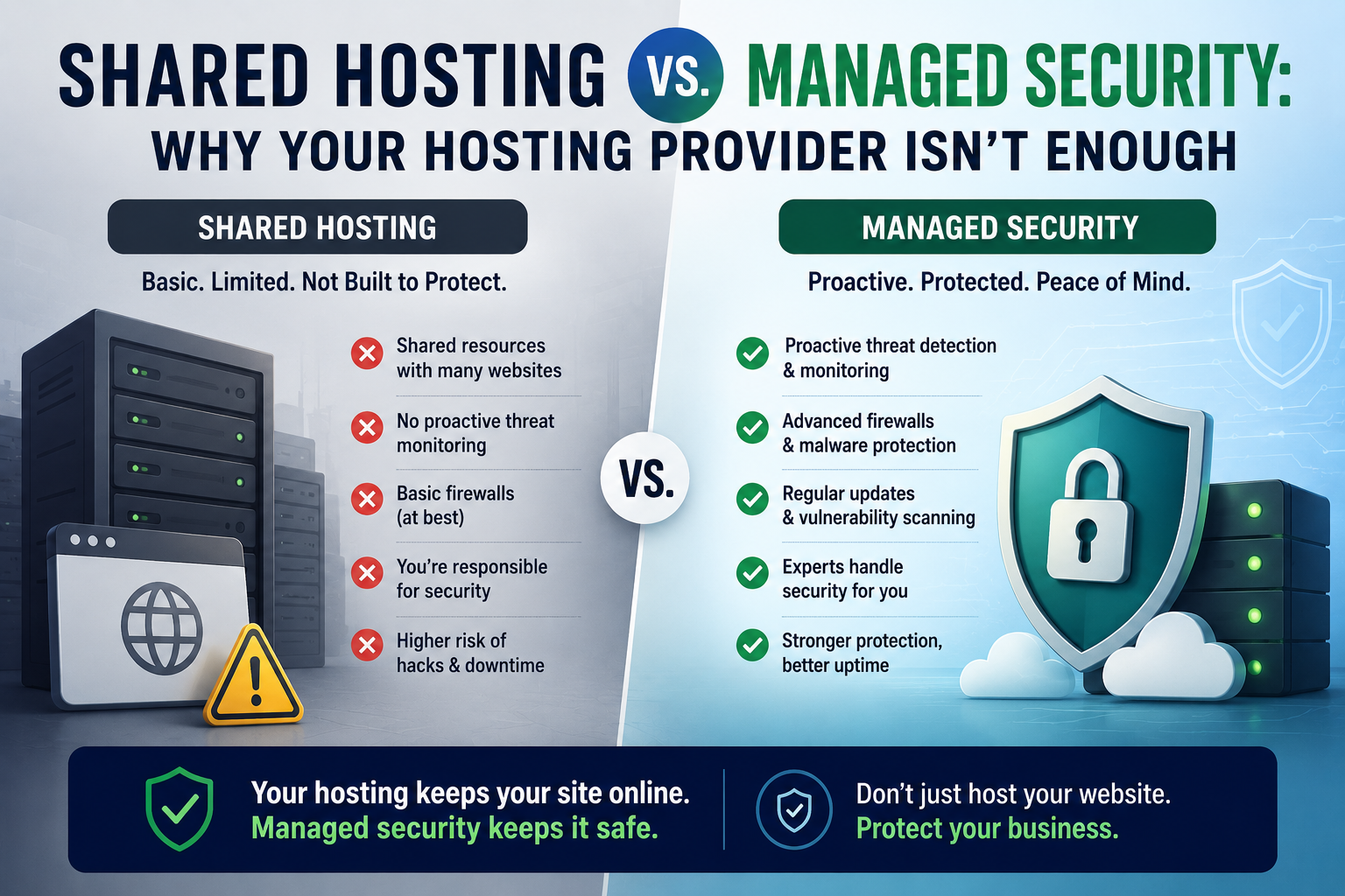 Shared Hosting vs. Managed Security: Why Your Hosting Provider Isn’t Enough