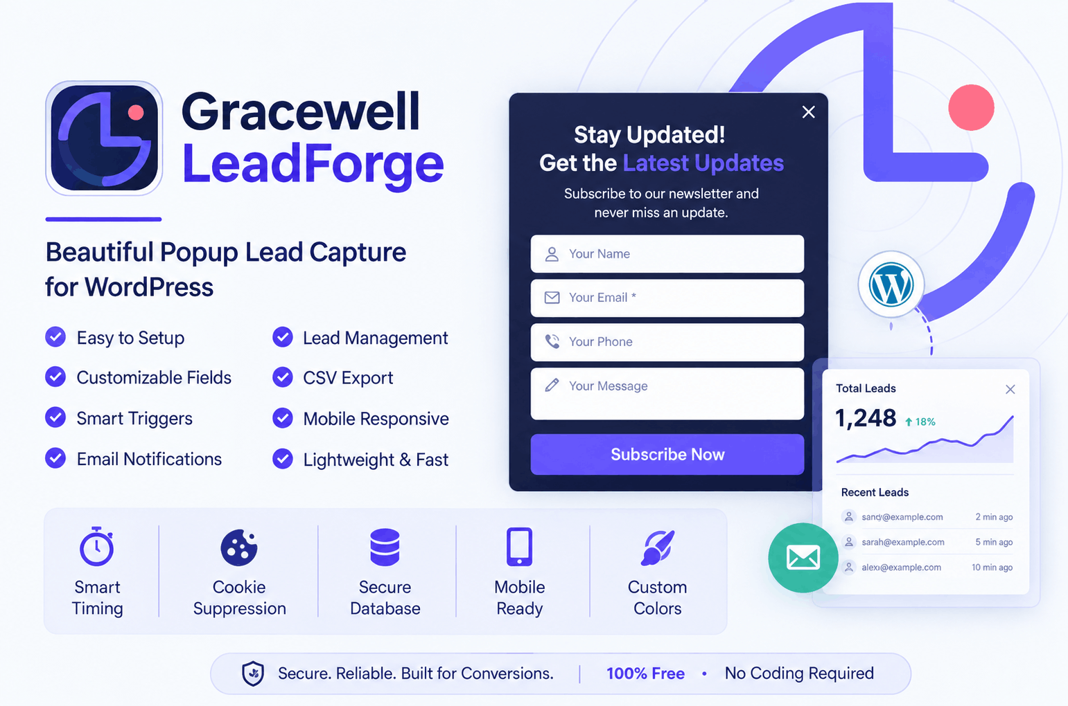 Free lead generation plugin for WordPress - Gracewell LeadForge